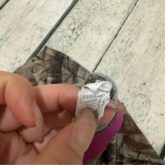 Icebreaker small bodyfit 200 merino wool leggings real tree camouflage brown tan - Picture 5 of 7